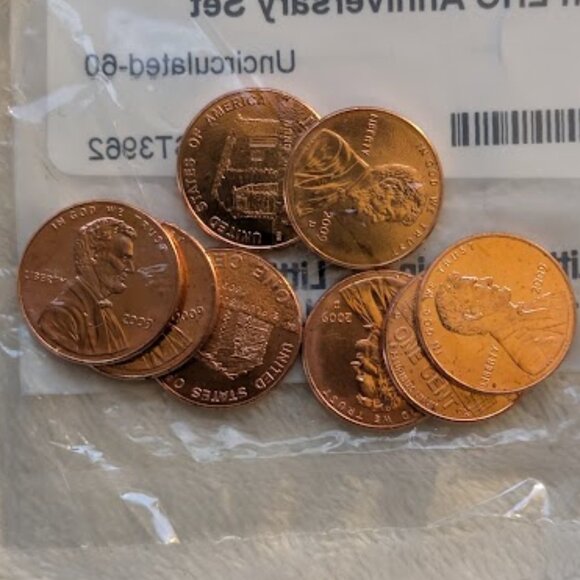 ⬇️PD⬇️2009 (P&D) MINT Lincoln Head Cent Anniversary Set (Uncirculated -60) - Picture 1 of 3